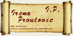 Irena Prvulović vizit kartica